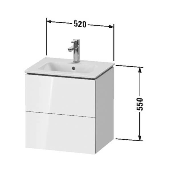Duravit L-Cube 520mm Wall Mounted 2 Drawer Vanity Unit For Me-By-Starck ...