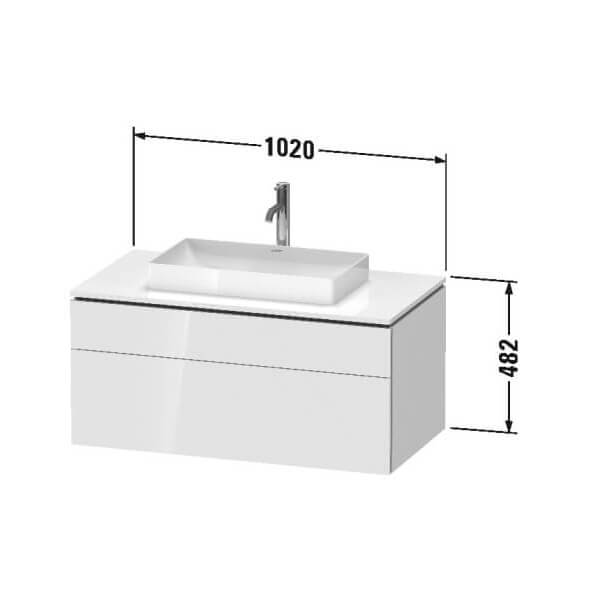 Duravit L-Cube 2 Drawer Wall-Mounted One Cut-Out Console Vanity Unit