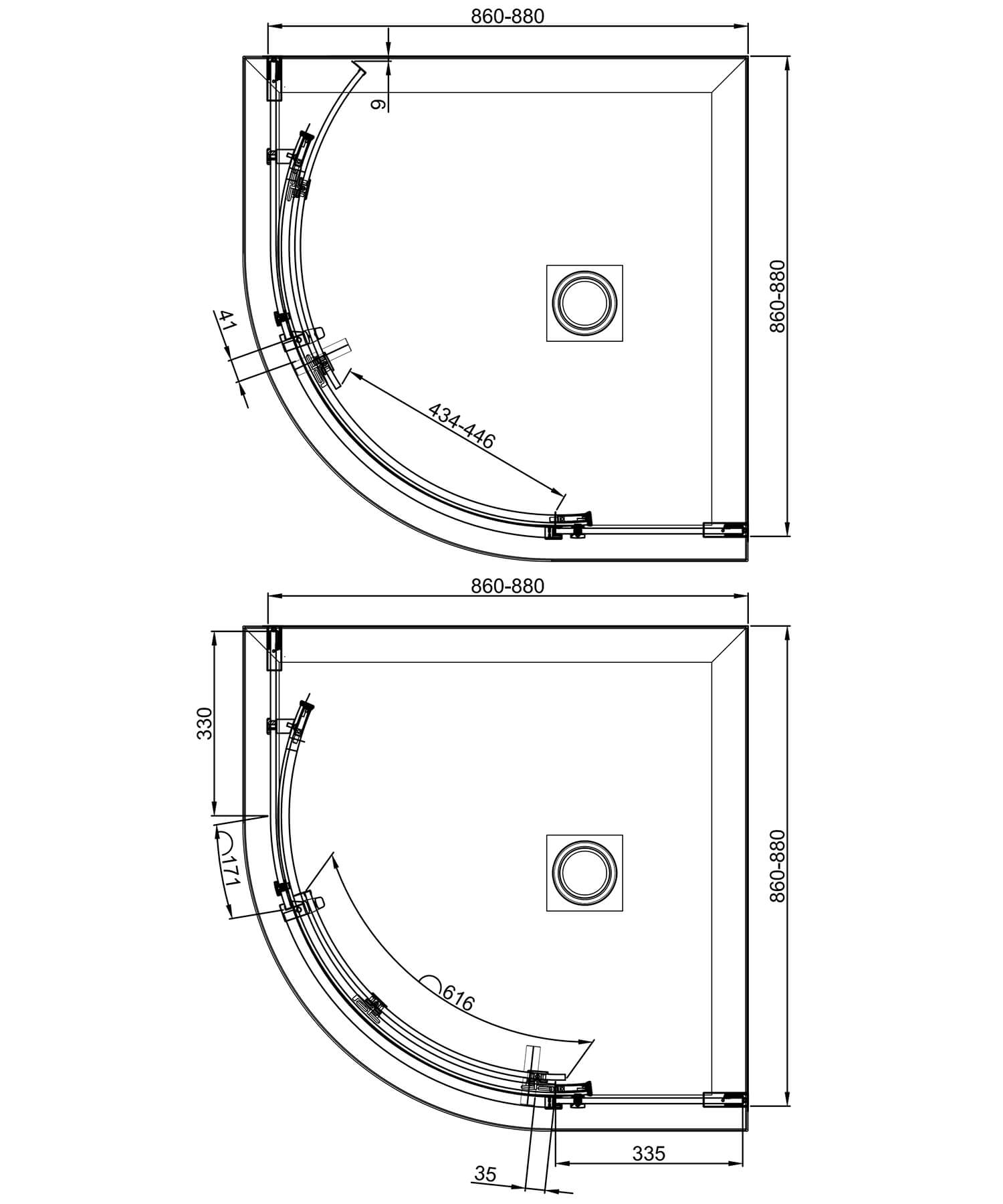 Crosswater Optix 10 900mm X 900mm Quadrant Shower Enclosure