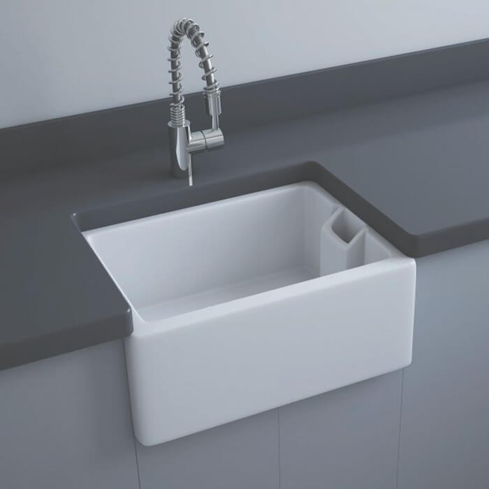 RAK Gourmet 8 Belfast Style Fireclay White Sink With Weir Overflow