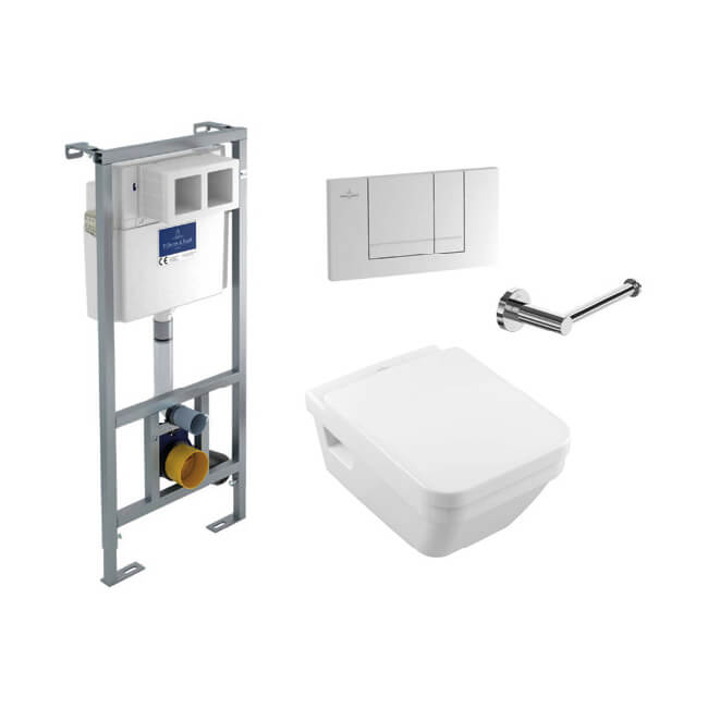 Villeroy And Boch Architectura Square Wall Hung WC Pack With Frame And ...