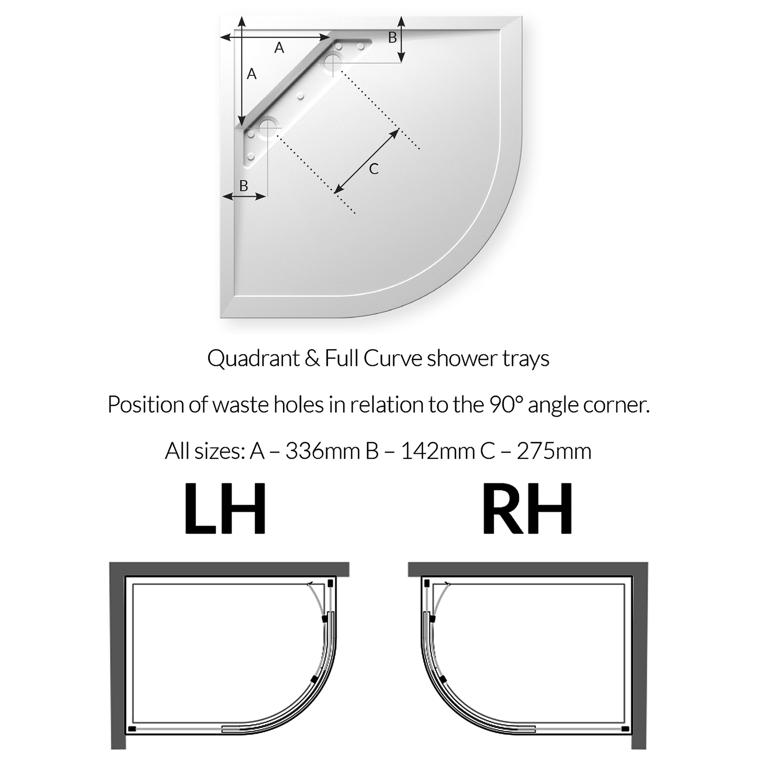 Kudos Concept Low Profile Offset Quadrant Shower Tray 1000 X 810mm