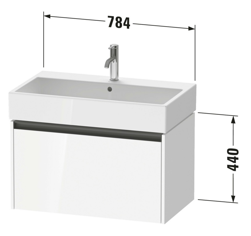 Duravit Ketho2 484 x 460mm Wall-Mounted Vanity Unit For Vero-Air Basin ...