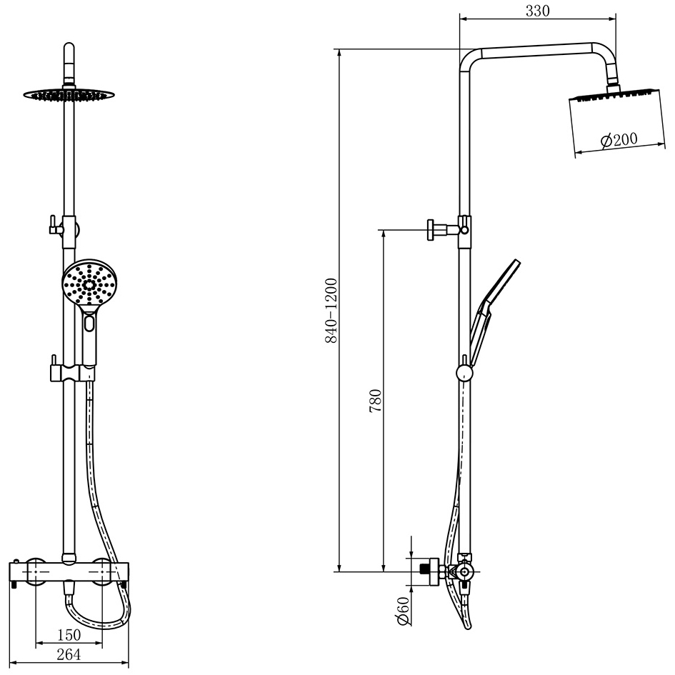 IMEX Ravine Cool Touch Easy Fix Thermostatic Shower Set