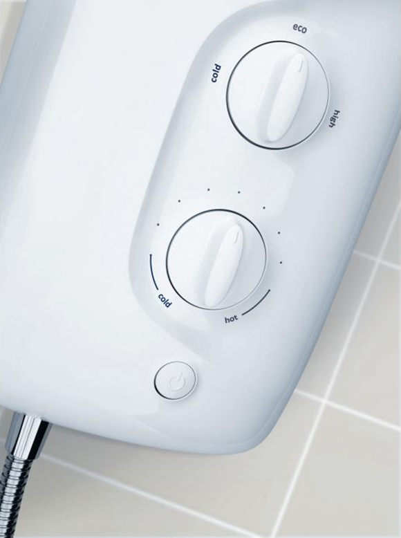 Galaxy Aqua 3000M White And Chrome Electric Shower 8.5kW