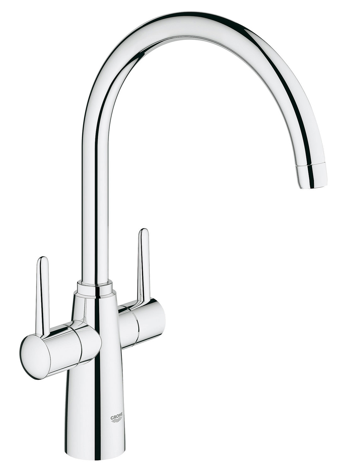 Grohe Ambi Contemporary 2 Handle Kitchen Sink Mixer Tap With Swivel Spout