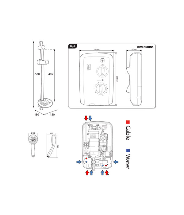 Triton T80Z Slimline Chrome Electric Shower 9.5KW SP8CHR9ZSLM