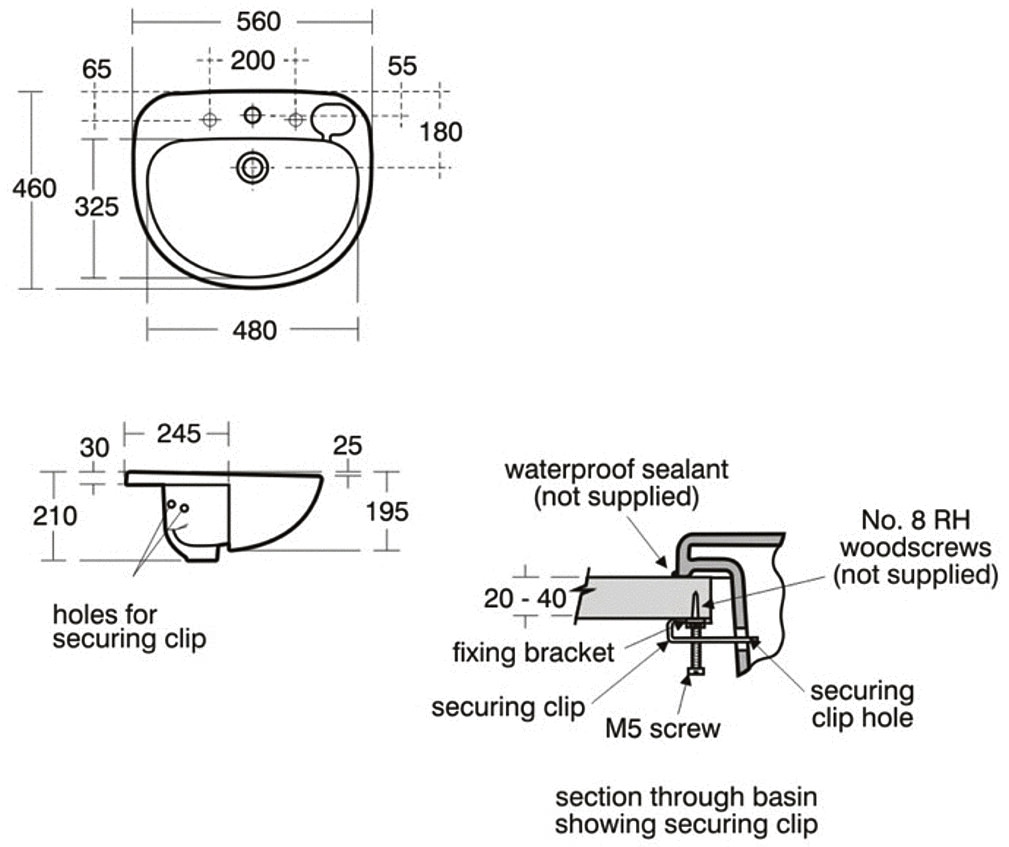 Ideal Standard Studio 560mm Semi-Countertop Basin With 1 Tap Hole