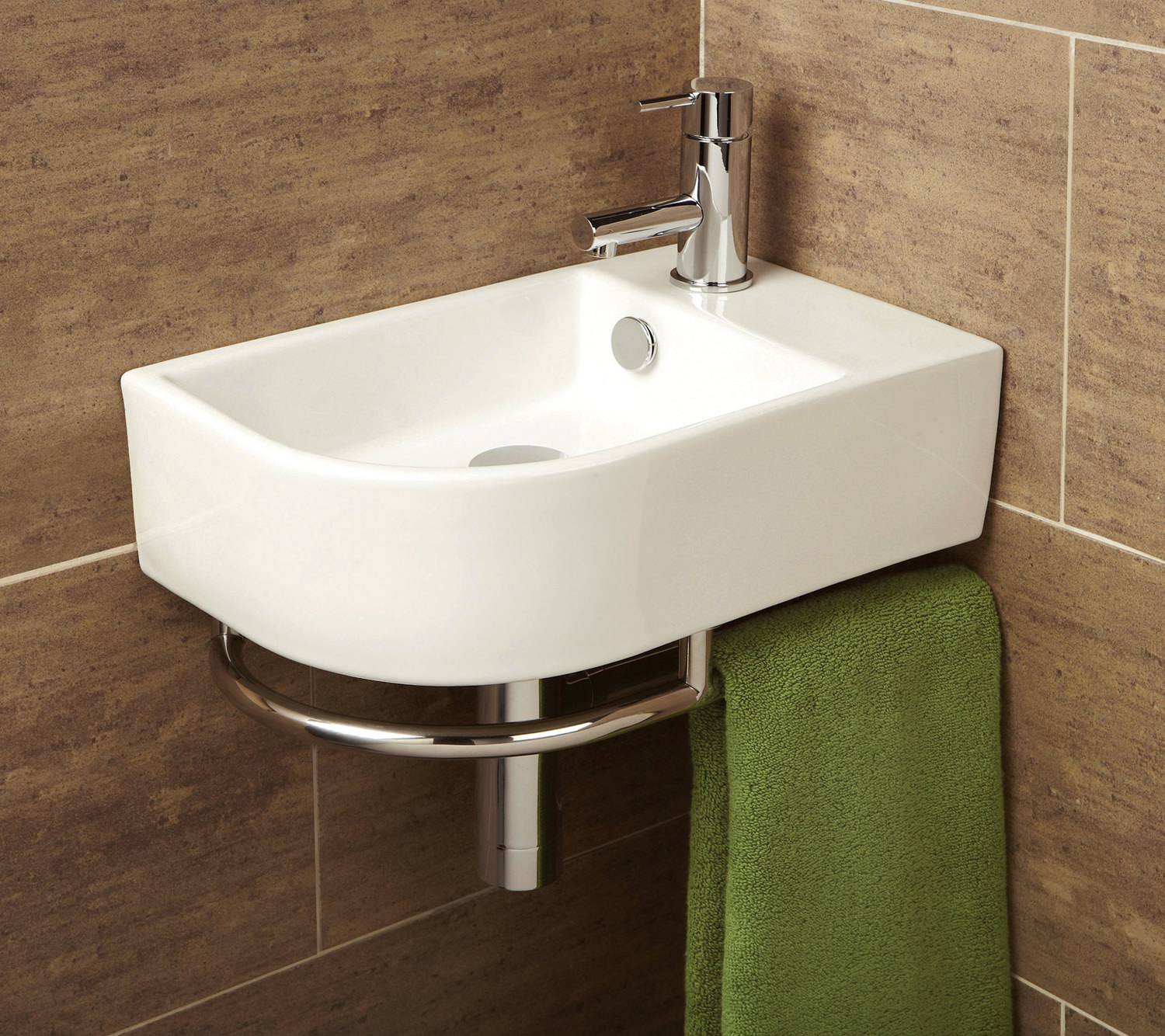 Square Wall Mounted Basin Corner Sink Bathroom Cloakroom Basin   QS V30778 1 Lg 