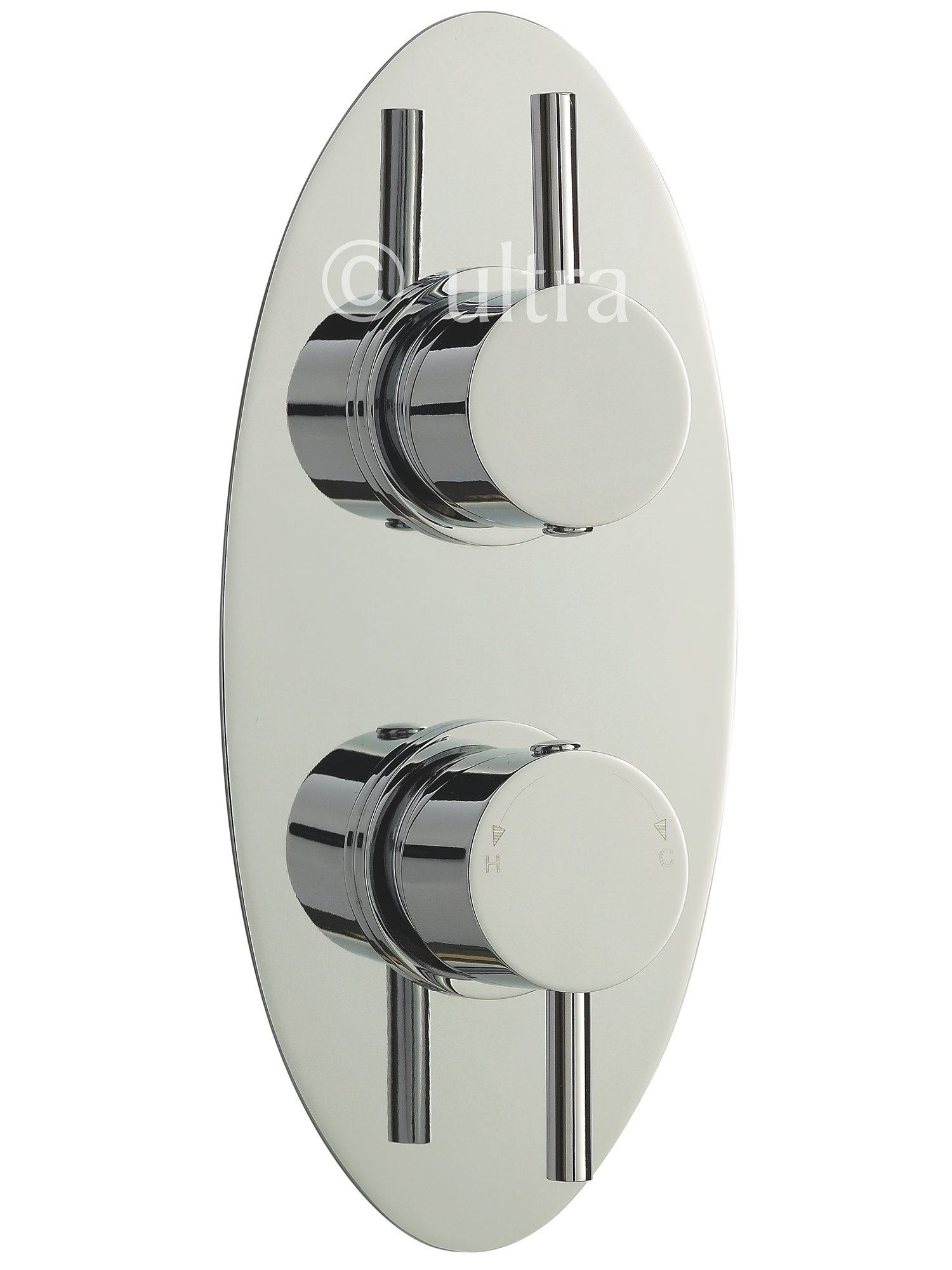 Premier Quest Oval Twin Concealed Thermostatic Shower Valve QUEV01
