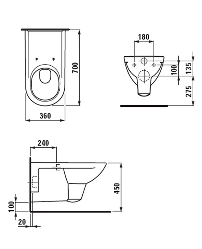 Laufen Pro Liberty Extended Wall Hung WC Pan - 700mm Projection | 8 ...