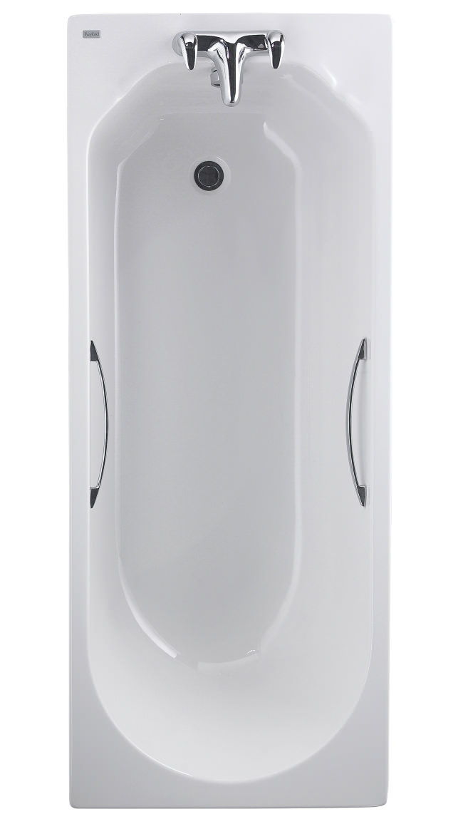 Twyford Option Rectangular Acrylic Bath With Grips 1700 x 700mm OT8520WH