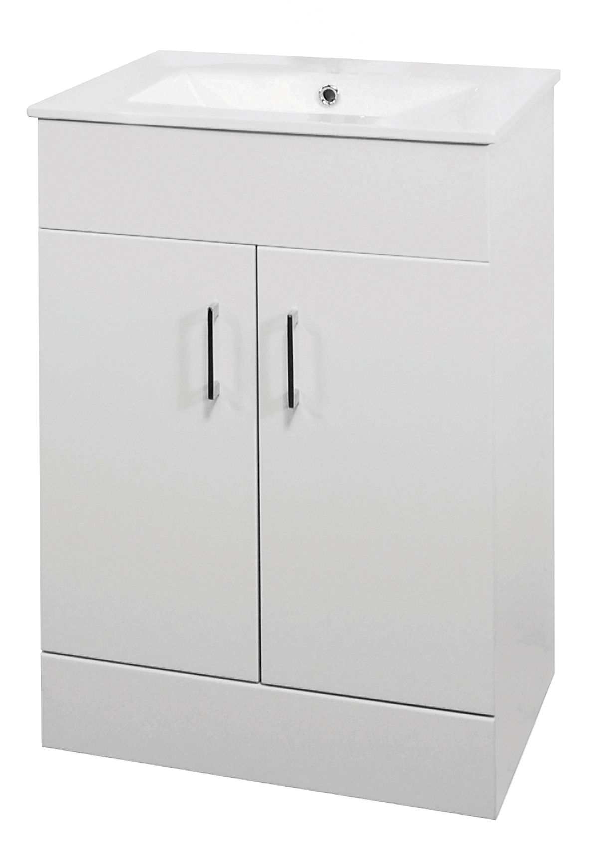 Lauren Minimalist 600mm Floor Standing Vanity Unit White | VTMW600