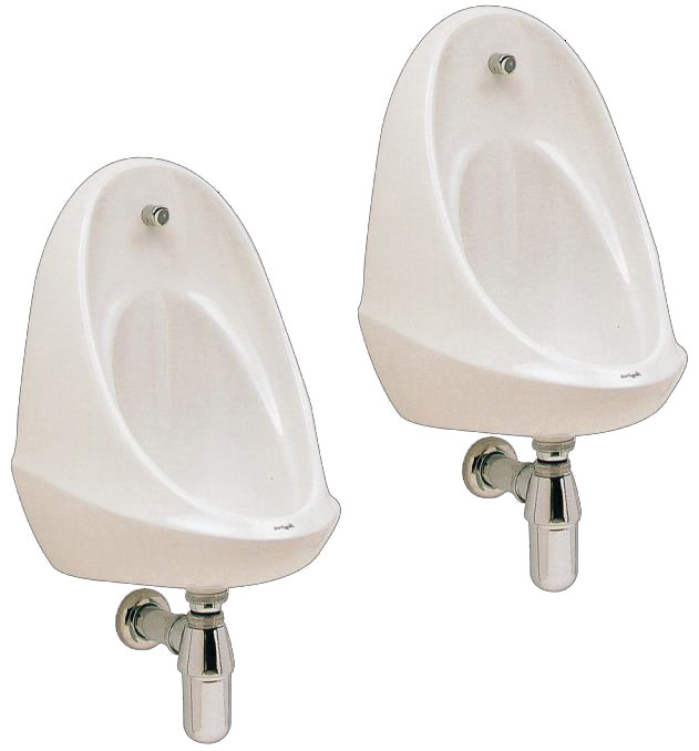 Twyford Camden 2 Urinal Set With Concealed Flush Pipe And Cistern VC7003WH CX9122XX