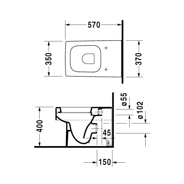 Duravit Vero White 370 x 570mm Floor Standing Toilet 2117090000