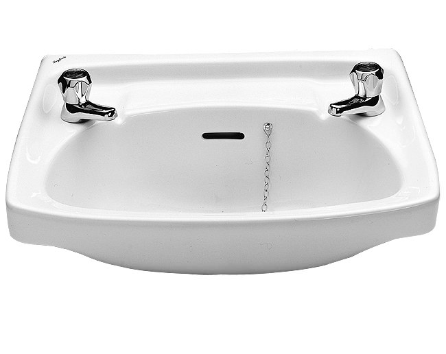 Twyford Classic 560 X 415mm 2 Tap Hole Washbasin Cc4212wh - Bathroom Sink Tap Hole Size