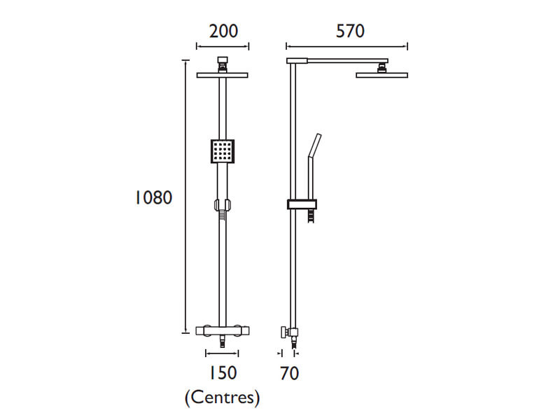 Bristan Quadrato Thermostatic Wall Mounted Shower Valve With Diverter ...