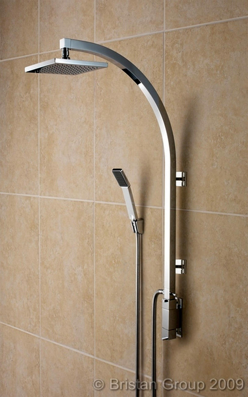 Bristan Qube Inline Vertical Shower Pole With Integral Diverter