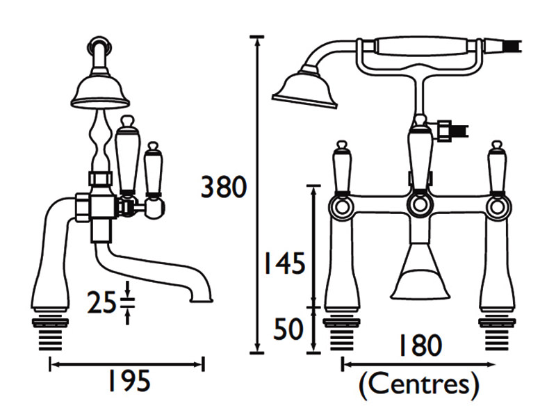 Bristan Renaissance Bath Shower Mixer Tap RS BSM C