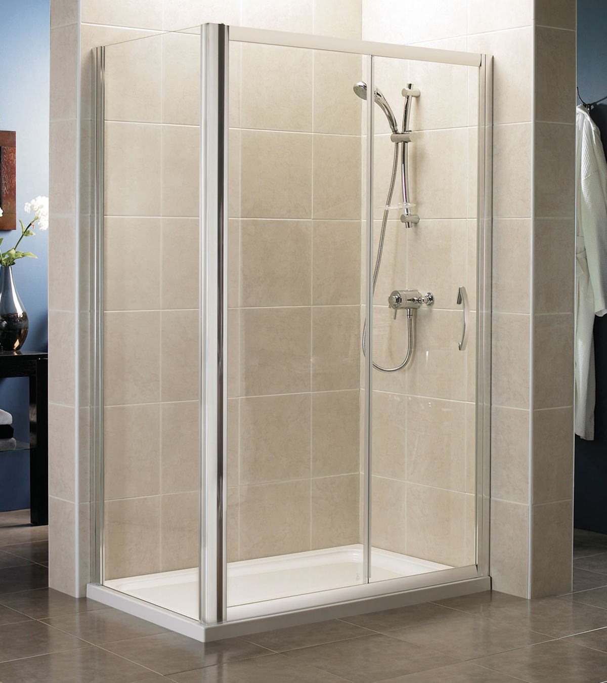 April Identiti2 Sliding Shower Door 1600mm Silver - AP9482S