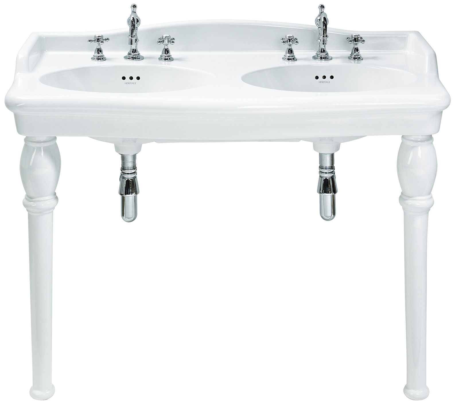 Heritage Victoria Double Console 3 Taphole Basin Pvew483