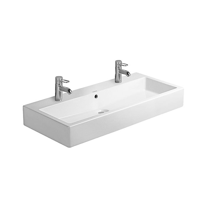 Duravit Vero White 1000 X 470mm 2 Tap Hole Washbasin 0454100024