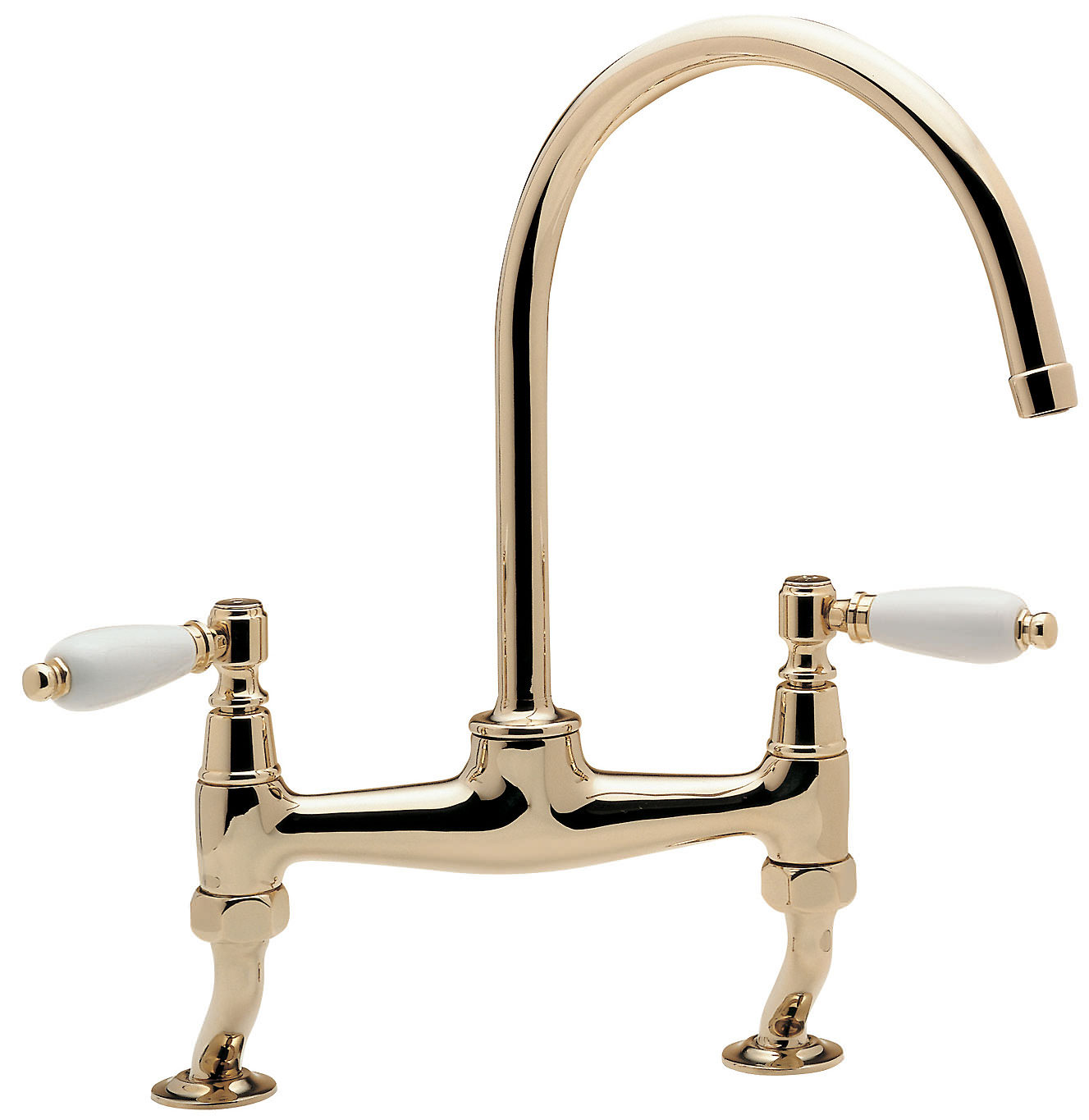 Tre Mercati Series 900 Lever Gold Bridge Pillar Sink Mixer Tap S9Lev/24