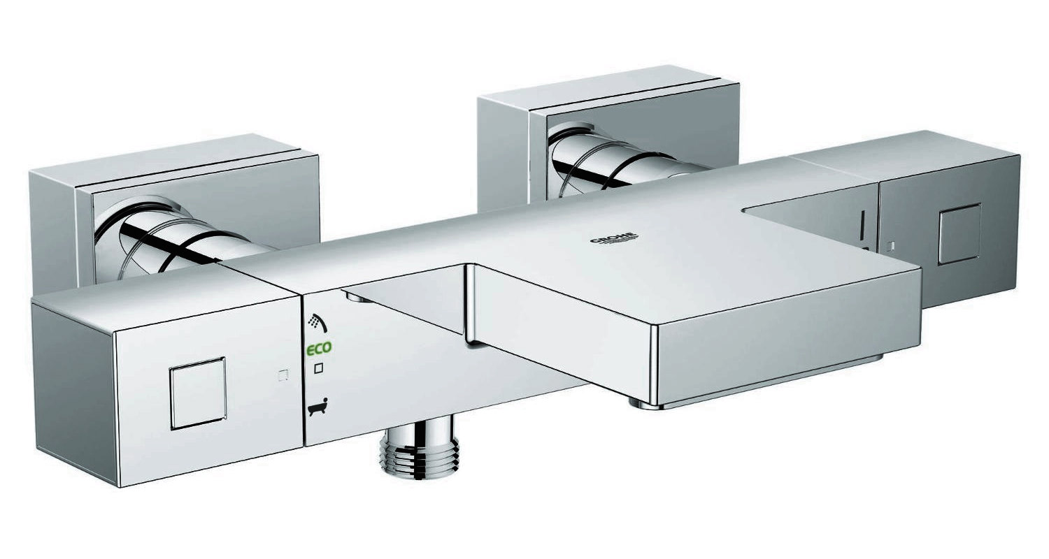 Grohe Grohtherm Cube Wall Mount Thermostatic BathShower Mixer Tap 34508000