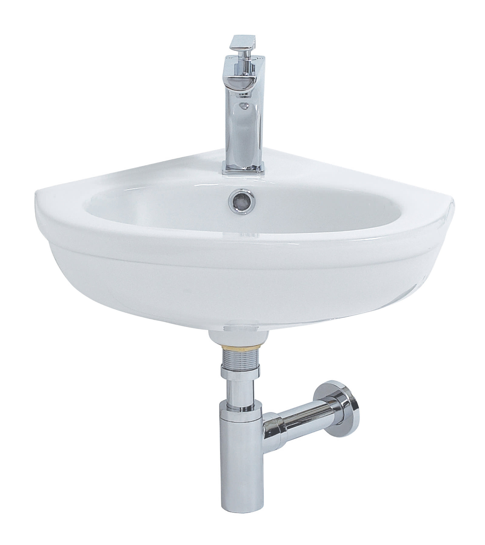 Phoenix Emma Wall Hung Corner Basin 460mm 1 Tap Hole - EM037