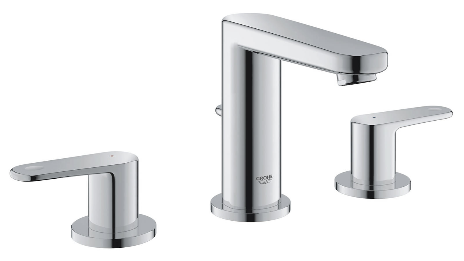 Grohe Europlus Three Hole Basin Mixer Tap With Pop Up Waste Set 20301000