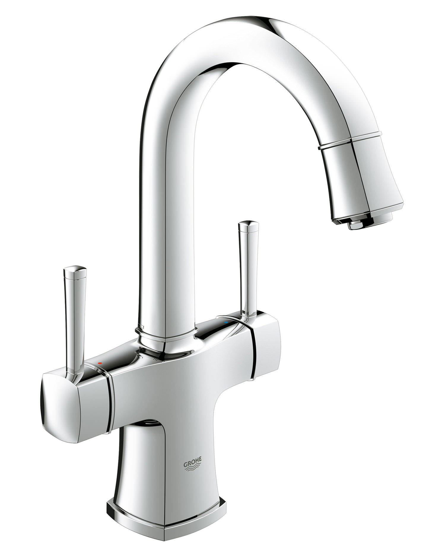 Grohe Spa Grandera 2 Handled Basin Mixer Tap With Swivel Spout 21107000