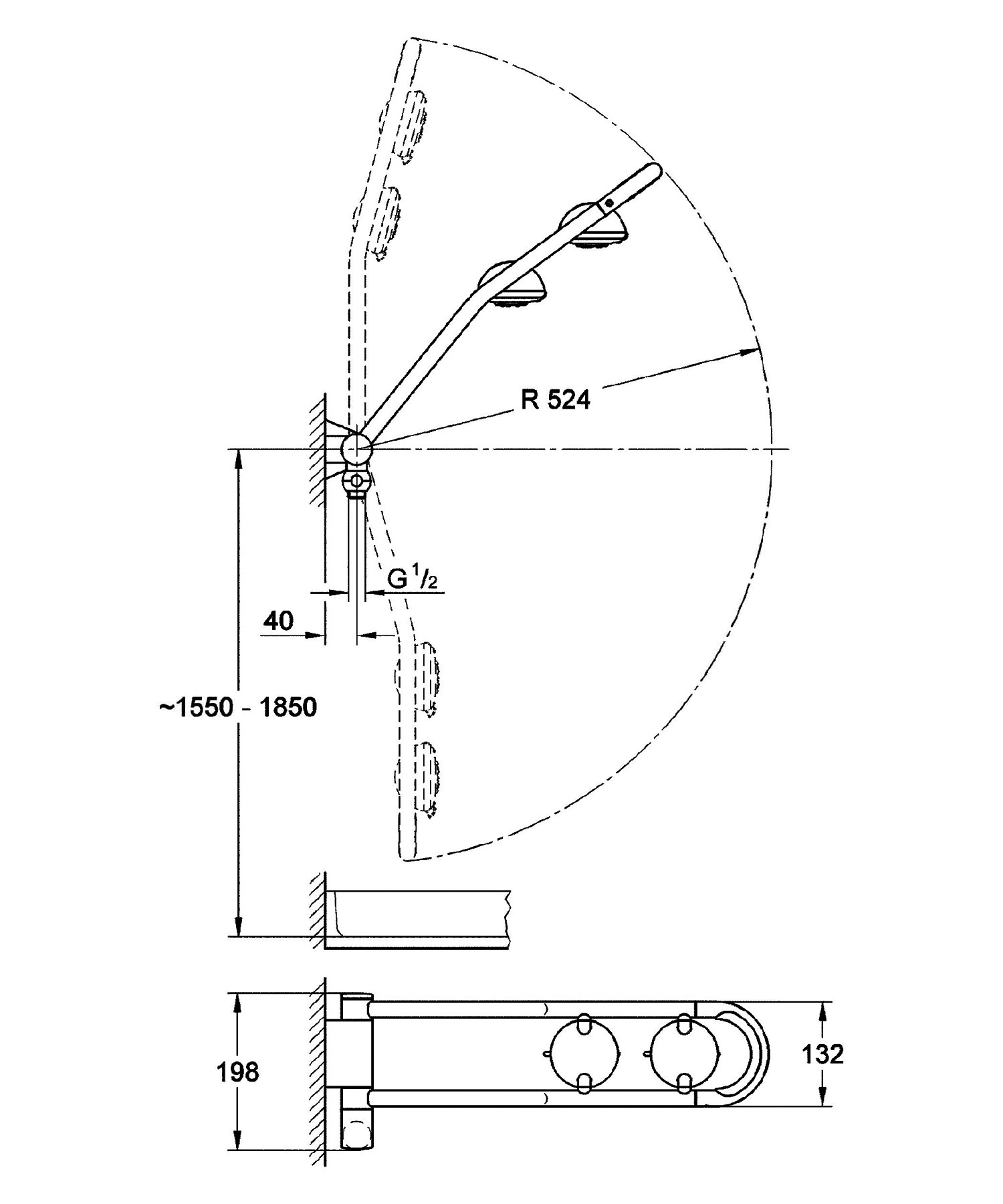 Grohe Freehander Exposed Shower System Chrome 27004000